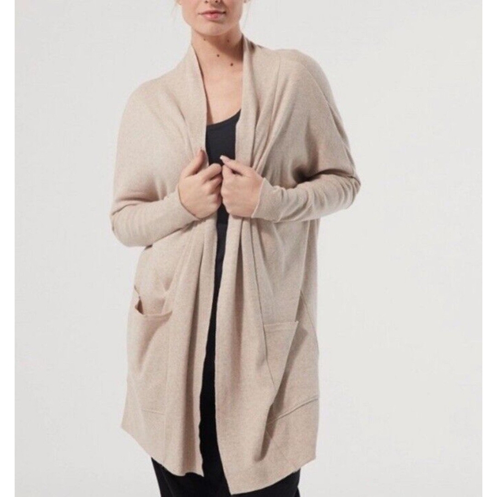 Pact Women's Tan Cardigan Sweater